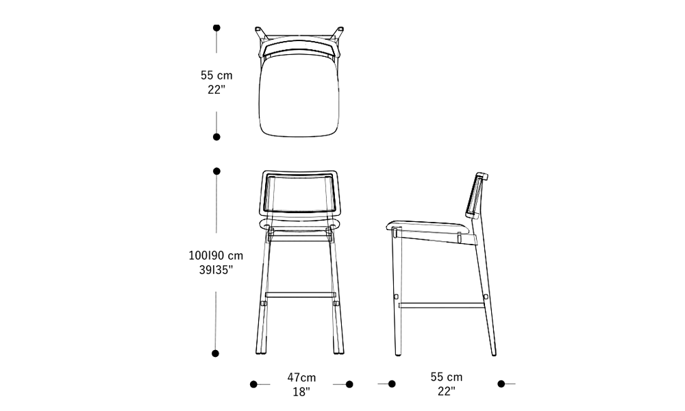 Image of the main dimensions of the product